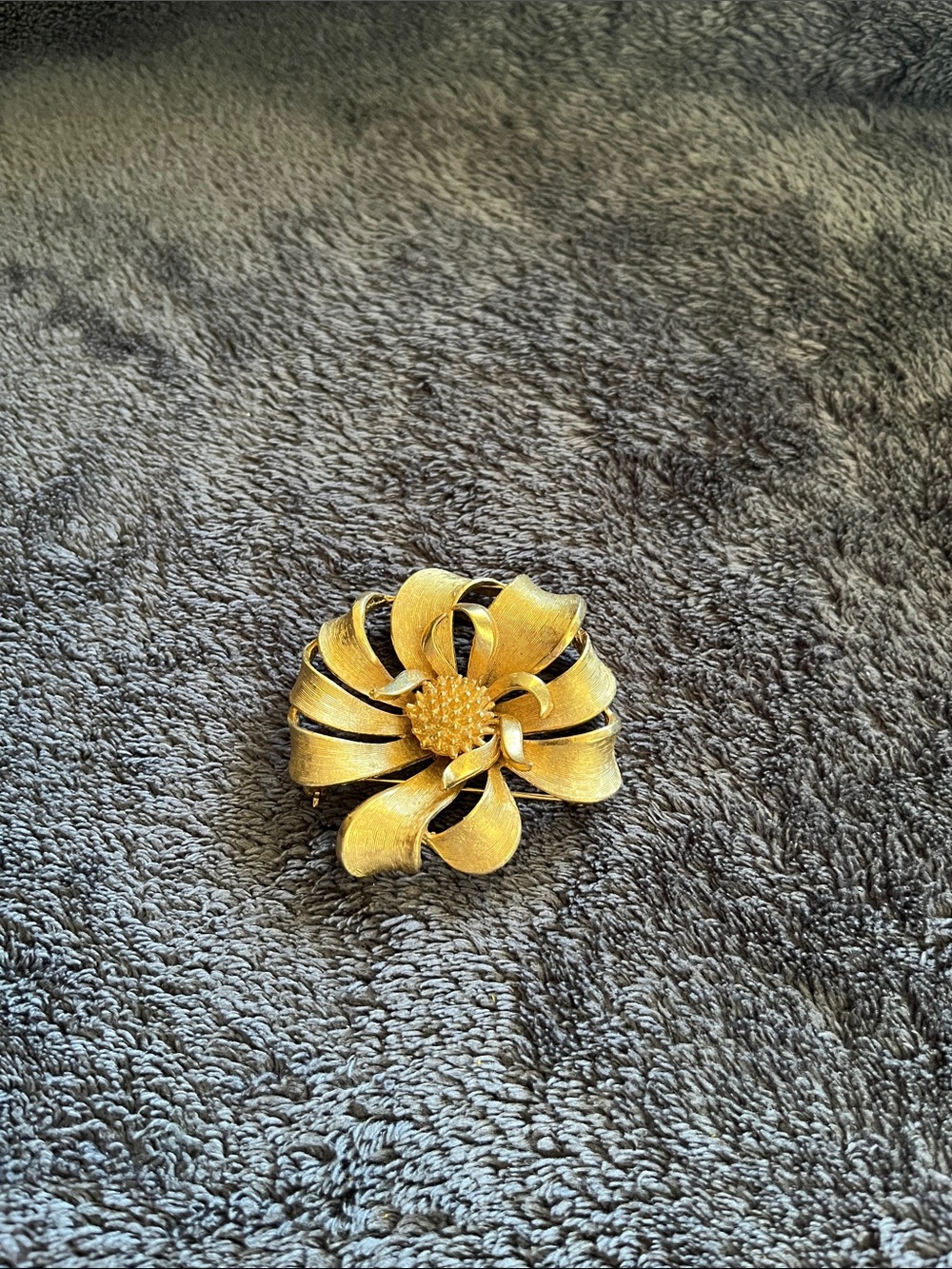 Gold Floral Statement Brooch - Women Jewelry